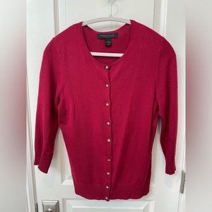 Express Design Studio Silk Cashmere Blend Red Cardigan Size L